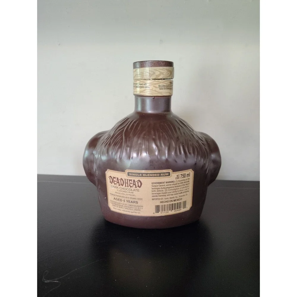 Deadhead Dark Chocolate Rum Skull Bottle Empty 750ml